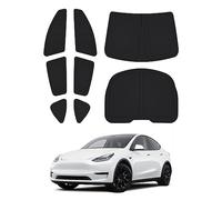 Canvcle Compatible with Car Sunshades 8PCS Set Tesla Model Y 2020-2023 All Windows Shade Cover Kit Keep Vehicle Cool Black