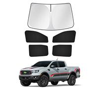 Canvcle Sunshades for 2019-2025 2026 Ford Ranger 4Door Windshield Sunshade Side Rear Windows Sun Visor Shield Privacy Cover Keep Vehicle Cool Black 5PCS