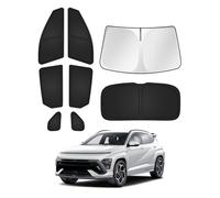 Canvcle Sunshades for Hyundai Kona 2024 2025 2026 Accessories Windshield Sun Shade Side Rear Window Shade Cover Sun Visor Shield Privacy Protection Keep Vehicle Cool Black 8PCS