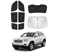 Canvcle Sunshades for Jeep Grand Cherokee 2011-2021 Windshield Sunshade Side&Rear Windows Sun Visor Privacy Protection Keep Vehicle Cool Black 8PCS Set