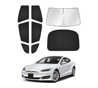 Canvcle Sunshades for Tesla Model S 2012-2025 2026 (Not for Model S Plaid/Long Range) Windshield Sun Shade Side Rear Window Shade Cover Sun Visor Shield Privacy Protection Keep Vehicle Cool Black 8PCS