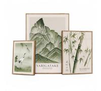 canvea Yarigatake Mountain Japan Poster Set | Set of 3 Pictures for Peace & Inner Power Decoration | Modern Wall Pictures | Premium Art Prints for Stylish Living Spaces