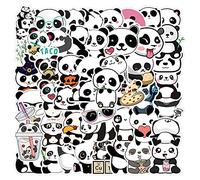 Canverlens Cute Panda Cartoon Vinyl Stickers 50Pcs for Water Bottles Laptop Computer Skateboard, Cute Sticker Gift for Kids Teens Waterproof