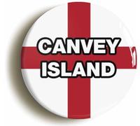 Canvey Island England Flag Fridge Magnet (Circular 2inch / 50mm Diameter)