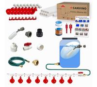 CANVINO Complete Automatic Chicken Waterer Kit, 1/2'' PVC Pipelines Set with Chicken Water Cups, Float Valve, Water Tank Connector and Garden Hose, DIY Chicken Water Feeder System