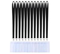 CANWELUX Black Lanyard for ID Badges,Lanyard with Anti-Lost ID Holders for Cruise(Black,12Pack)