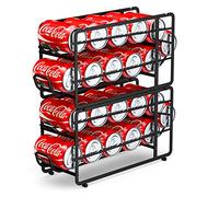 Canyave Soda Can Organizer Storage Rack, 2 Pack Stackable Beverage Soda Can Dispenser Organizer Holder for Refrigerator, Cabinet, Pantry (Black)