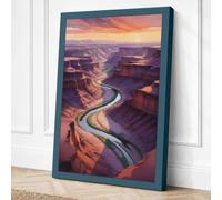 Canyon at Golden Hour Canvas Wall Art Print 36x24 Inch (91 x 61 cm)