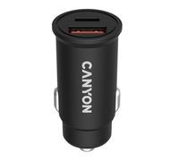 Canyon Car Charger 30W 3.0 18W Usb-C Usb-A Black, Black