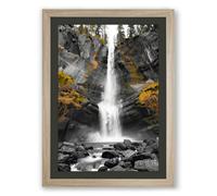 Canyon Cascade Landscape Framed Wall Art Print A2 (59.4×42cm) Oak, Wall Decor for Living Room, Bedroom, Office & Home, Ready to Hang, Art Gift
