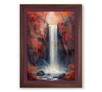 Canyon Cascade Rustic Framed Wall Art Print A1 (84.1×59.4cm) Walnut, Wall Decor for Living Room, Bedroom, Office & Home, Ready to Hang, Art Gift