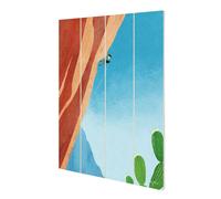Canyon Climb Wood Plaque Henry Rivers Duck Egg Blue One Size