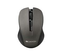 Canyon CNE-CMSW1GR wireless mouse with 3 buttons and scrolling wheel usb receiver compatible with laptop , desktop PC, iMac, Macbook ,Grey