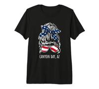 Canyon Day AZ Messy Hair Bun Ribbon Sunglasses Design Premium T-Shirt