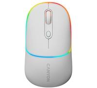 Canyon Dual Mode Wireless Mouse OnClick 22 - Compact, Rechargeable, Light-Up, Snow White PC Mouse with Bluetooth & USB Receiver for PCs and Laptops