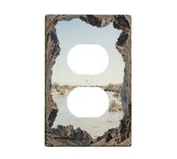 Canyon Duplex Outlet Covers Wall Plate, Natural Scenic River Sky Summer Blue Plastic Standard Size Wall Plates for Electrical Outlets for Living Room Bedroom Home Office Decor