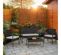 canyon fabric 4 piece garden set in black and grey