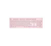 CANYON HKB-W01 Silent Wireless Keyboard, Full Size, 104 Keys, 2.4GHz USB Receiver, Low Profile, Slim Design, UK/US Layout, Compatible with Mac and Windows, Beige