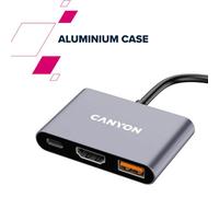 Canyon Hub Ds-4 3In1 Usb-C Grey, Grey