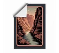 Canyon in Turquoise Art Deco Unframed Wall Art Print A1 (84.1×59.4cm), Wall Decor for Living Room, Bedroom, Office & Home, Art Gift