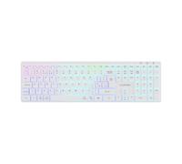 CANYON HKB-W11 Wireless Keyboard RGB, Dual Mode 2.4GHz & Bluetooth, UK/US Layout, Rechargeable 1600mAh, Scissors Switch, Full Size with Numeric Keypad, White
