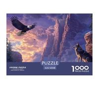 Canyon Landscape 1000 Piece Jigsaw Puzzle Paper for Adults Eagle and Wolf Puzzle Game for Family Relaxing Home Decor Gift 52x38cm/1000pcs