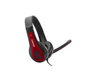 Canyon Lightweight Pc Headset With Microphone And Usb Connection Black/red