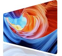 Canyon Mouse Pad Large XXL 800x300x3mm, Red Mouse Mat With Stitched Edges, Waterproof Desk Accessories Mousepad Improved Precision And Speed, Desk Mat Non-Slip Rubber Base, for Office Gamer GKuk-3183