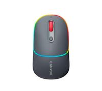 Canyon MW-22 Rechargeable Wireless Mouse, Bluetooth and 2.4GHz, Dark Grey | RGB Lighting with 15 Modes, 1600 DPI Optical Sensor, USB-C Charging, Up to 100 Hours Battery Life, for Windows and macOS