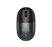 CANYON OnClick 24 Wireless Mouse, Dual Mode 2.4GHz Bluetooth 5.1, Silent Click, USB C Rechargeable, 1200 DPI Optical Sensor, Transparent Black Design