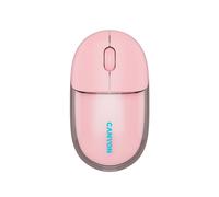 CANYON OnClick Wireless Mouse 24, Dual Mode Bluetooth 5.1 and RF 2.4GHz 500mAh Rechargeable Battery, Silent Click, 1200DPI Optical Sensor, RGB Lighting, Transparent Pink