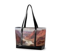 Canyon Red Mountain classy bags for women for work with zipper structured tote for Travel Essentials Beach Gifts Birthday Gifts for Women with bolso para laptop mujer