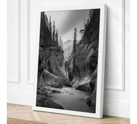 Canyon Reflections Minimalist Canvas Wall Art Print 24x16 Inch