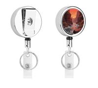 Canyon River at Dusk Retractable Work Badge Holder Keychain Badge Reel 24.4" Cord & 360° Swivel Alligator Clip Heavy Duty Id Name Tag Holder for Nurses Doctors Teachers Office Workers