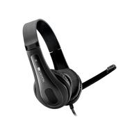 Canyon Simple PC Headset HSC-1 - Black Wired Headphones with Microphone for Music, Gaming & Calls - Compatible with PCs, Smartphones and Tablets