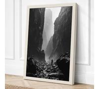 Canyon Solitude Minimalist Canvas Wall Art Print 18x12 Inch (46 x 30 cm)