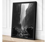 Canyon Solitude Minimalist Canvas Wall Art Print 24x16 Inch (61 x 41 cm)