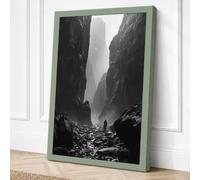 Canyon Solitude Minimalist Canvas Wall Art Print 36x24 Inch (91 x 61 cm)