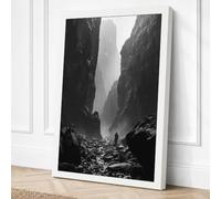 Canyon Solitude Minimalist Canvas Wall Art Print 36x24 Inch (91 x 61 cm)