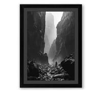 Canyon Solitude Minimalist Framed Wall Art Print A2 (59.4×42cm) Black, Wall Decor for Living Room, Bedroom, Office & Home, Ready to Hang, Art Gift