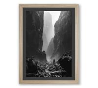 Canyon Solitude Minimalist Framed Wall Art Print A2 (59.4×42cm) Oak, Wall Decor for Living Room, Bedroom, Office & Home, Ready to Hang, Art Gift