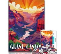Canyon Sunrise 1000 Piece Jigsaw Puzzles for Teenagers,Stress Reliever Staycation Kill Time with Matching Poster And Trivia Sheet 38x26cm