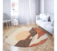 Canyon Sunset Round Rugs 160cm Boho Bedroom Circle Door Mat Low Pile Washable for Lounge Hallway Studio Sunroom Corridor Balcony Non Slip
