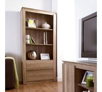 Canyon Tall Bookcase Natural 3 Shelves 2 Drawers