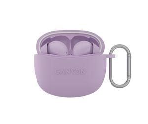 Canyon True Wireless Stereo Headset TWS-5 - Purple Bluetooth Headphones with Charging Case - Long-Lasting, Touch Control, Rechargeable Earbuds