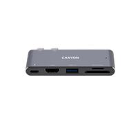 CANYON Type C USB Thunderbolt 3 Hub with 3.0 Port, 4K HDMI, TF and SD Card Reader Slot, and Ultra-Fast Charging and Data Syncing, Compatible with MacBook Pro and Air