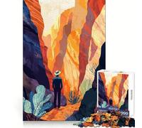 Canyon Wanderer Inspirational Art Jigsaw Puzzle for Teenagers 1000 Pieces Mind Power Gentle Pastime Uniform Edges Memorable Gift (38x26cm)