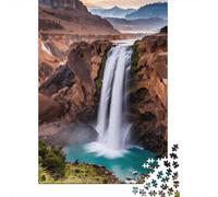 Canyon Waterfall 1000 Pcs Recycled Cardboard DIY Jigsaw Puzzle Gift for Him/Her Cognitive Stimulation Group Activity 38x26cm/1000pcs