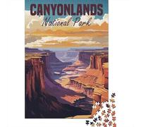 Canyonlands National Park Poster Jigsaw Puzzle 1000 Pieces, Lakeside Architecture Scene, Thick Cardboard Pieces for Puzzle Lovers, Relaxing Challenge, 38x26cm/1000pcs