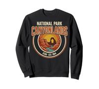 Canyonlands National Park Utah Est 1964 Retro Sunset Badge Sweatshirt